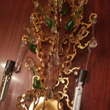 Pair Of Vintage Hollywood Regency Mid Century Modern Large Gilt Sconces