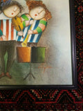 Stylized Signed Painting Of Kids Playing Music Joyce Roybal 21" x 25"