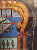 Antique  hieroglyphic Parchment Painting Signed