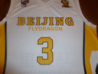 Stephon Marbury Jersey Beijing Fly Dragons Basketball Jersey White, Size Medium - Diamonds Sapphires Rubies Emeralds