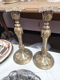 Pair Of Vintage Brass Candlesticks 13" Tall