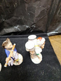 4 Antique Miniature Ceramic Figurines About 4" to 5" Tall