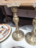 Pair Of Vintage Brass Candlesticks 13" Tall