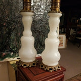 Antique Pair Of Opaline French Lamps