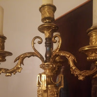 Antique French Gilt Bronze Candelabra Lamp