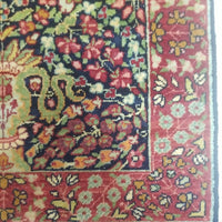 Antique 19" Square Hand Knotted Oriental Rug 100% Wool