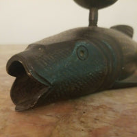 Antique Gold Inlaid Fish Orientalist Inkwell