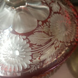 Antique Bohemian Crystal Candy Dish CHIPPED!