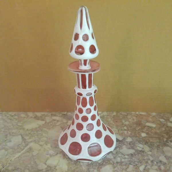 A 19th Century Moser Overlay Large Bohemian Perfume Bottle