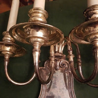 Pair Of regency Antique Palace Silver Sconces