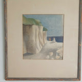 Antique WC Painting Nude By Beach Signed