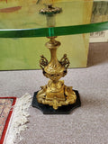 Pair Of Antique bronze French xv gilt ormolu urn side tables drink table pr