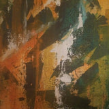 Colorful Mid century Modern Abstract painting Signed