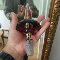 Antique Bohemian Glass Decanter Jeweled