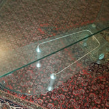 Modernist Scupltural Glass Signed Bar Cart