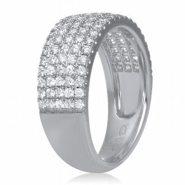 14K White Gold Pave Diamond Ring Size 6.5