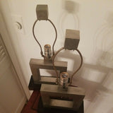 Mid century Modern Pair of Cubist Designer Lamps