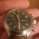 Rare Vintage Fossil Chronograph Millitary Watch