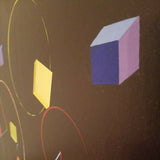 Mid Century Modern Abstract Cubist 3D Painting Signed and Dated