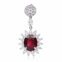 Natural GIA Certified 18K Gold Ruby Earrings with Diamonds 6.72 Carats Rubies - Diamonds Sapphires Rubies Emeralds