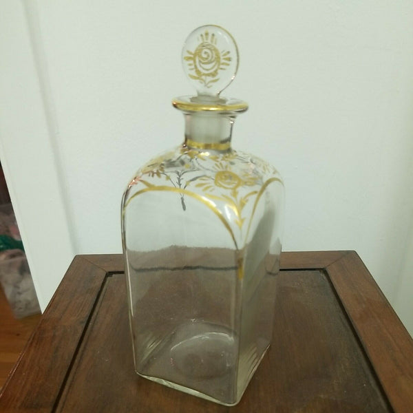 A Vintage Baccarat Gold Painted Bottle