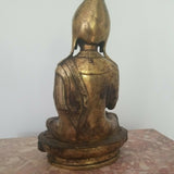 Antique Patinated Signed Asian Sculpture of Deity