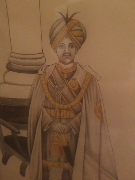 Antique Maharaja Noble Drawing Painting Collection