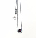 14K White Gold Ruby and Diamond Necklace - Diamonds Sapphires Rubies Emeralds