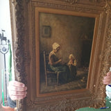 Antique Museum Quality Signed Painting of Mother  and Child