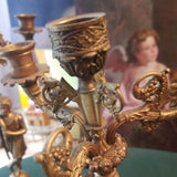 Pair Of Antique French Empire Gilt Bronze Candelabra