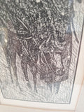 Antique Signed Surrealist Etching Framed