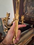 Pair Of Antique Gilt Gold Bronze French Sconces