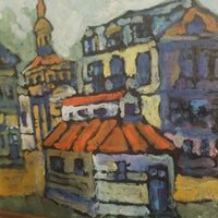 Vintage Russian Painting Signed on Glass