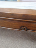 Japanese Marble and Wood Coffee Table 43" X 16" X 14"