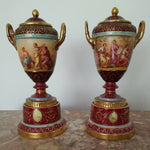 Pair of Museum Antique Porcelain Royal Vienna Enamel