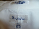 Paul Fredrick 80's Two Ply Pinpoint Oxford White Monogrammed PN - Diamonds Sapphires Rubies Emeralds