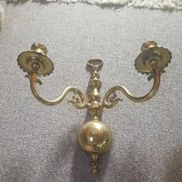 Pair of Antique English Brass Sconces #92508