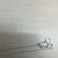 14 Karat White Gold 1.2 MM Adjustable Cable Chain With Heart  With Lobster Clasp