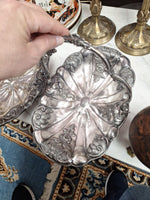 Vintage Pair Of Silver Plated Fruit Dishs With Handles Perfect Condition