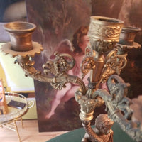 Pair Of Antique French Empire Gilt Bronze Candelabra