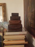 Vintage Leather Collection of 4 Jewelry Boxes Embossed