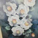Floral Oil Painting Under Glass Signed