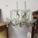5 Light Bronze And Crystal Czechoslovakia Sconce Pair