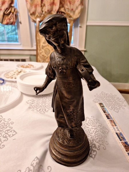 LaLouette Statue Possibly Bronze 12"x 4" Base 7 lbs 2 Ounces