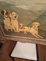 Antique Painting Dog American Masterpiece