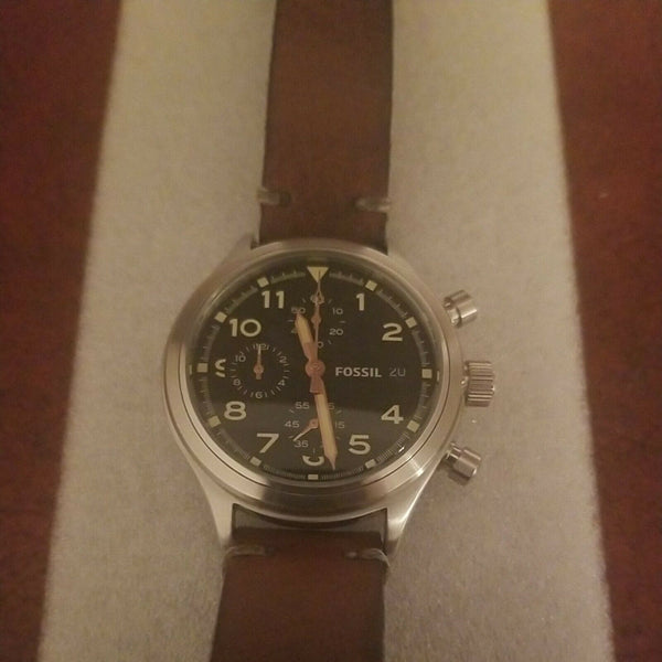 Rare Vintage Fossil Chronograph Millitary Watch