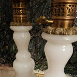 Antique Pair Of Opaline French Lamps