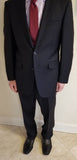 Joseph Bach Slim Fit Black Suit 100% SuperFine Australian Wool Size 42 (32waist) - Diamonds Sapphires Rubies Emeralds
