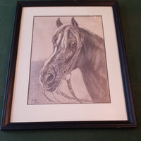 Antique Signed Horse Lithograph #91508