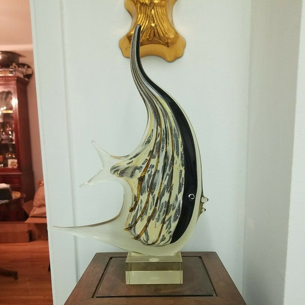 Mid Century Modern Murano Fish Sculpture Labeled